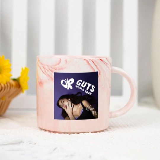 Discover Olivia Rodrigo GUTS World Tour 2024 Marble Mugs Olivia Rodrigo Retro Marble Mugs Gift Fans, Olivia Rodrigo GUTS Album Marble Mugs