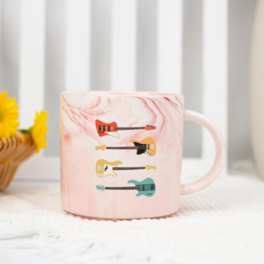 Discover Vintage Bass Guitar - Bassist Rock Music Band Gift Marble Mugs