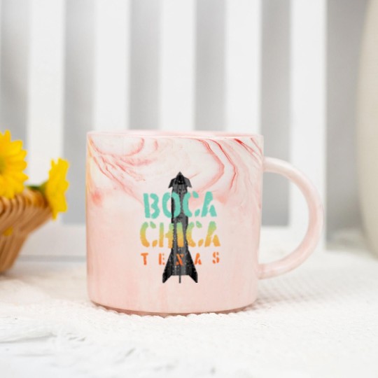Discover Boca Chica Texas Starship Cool Retro Marble Mugs