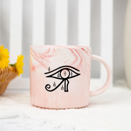 Discover Eye of Horus, Heqat, Fractional Numbers, Egypt Marble Mugs