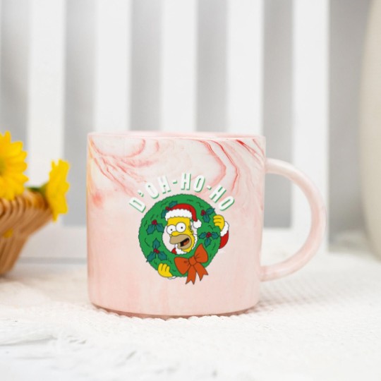 Discover The Simpsons Christmas Santa Homer D'Oh-Ho-Ho Alt Marble Mugs
