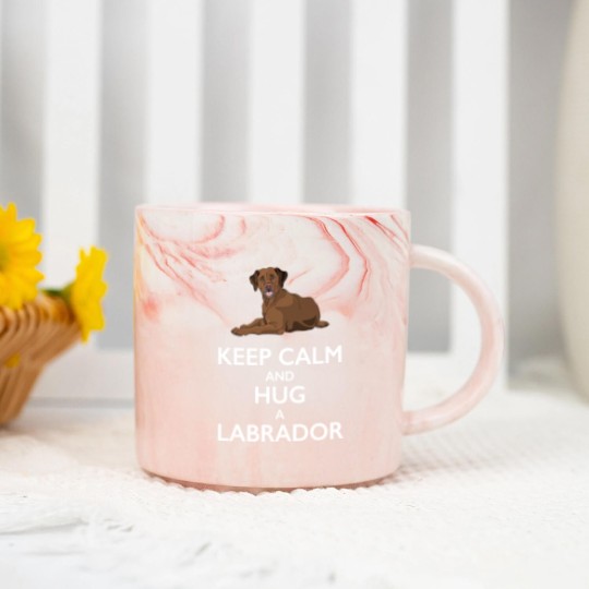 Discover Keep Calm and Hug a Labrador - Chocolate Lab - Marble Mugs