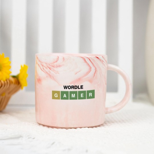 Discover Funny Wordle Style Joke. Wordle Gamer Marble Mugs