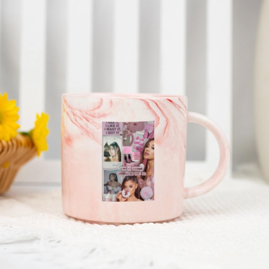 Discover Vintage Ariana Grade Marble Mugs, Music Concert Graphic Marble Mugs