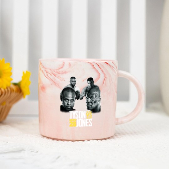 Discover Mike Tyson vs Roy Jones JR. Marble Mugs Boxing Legends Super Fight Men's Marble Mugs New