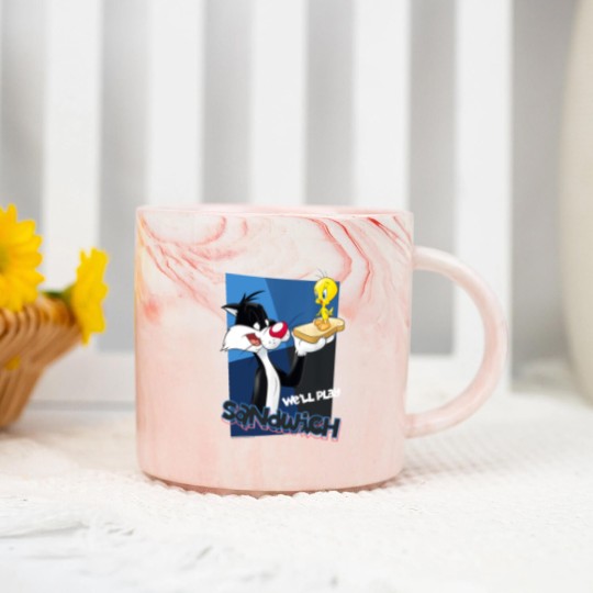 Discover Tweety Bird Marble Mugs Looney Tunes Sylvester Tweety Sandwich