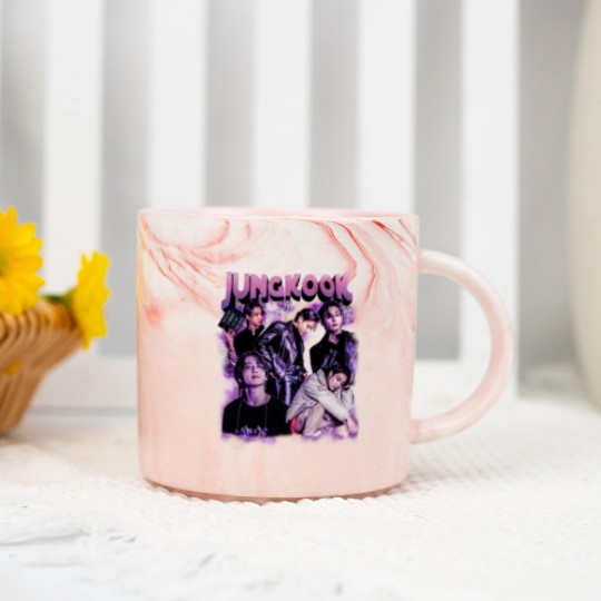 Discover Jungkook Marble Mugs, Jungkook Vintage Style Marble Mugs, Jungkook Vintage Unisex Marble Mugs