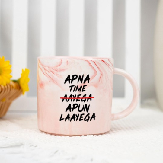 Discover APNA TIME APUN LAAYEGA Marble Mugs