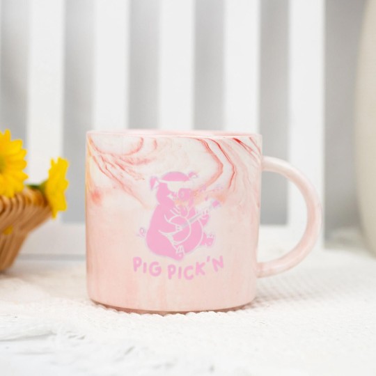 Discover Pig Playing Banjo Marble Mugs Bluegrass Marble Mugs Pig Pickin Marble Mugs BBQ Marble Mugs Marble Mugs