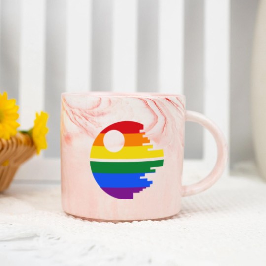 Discover Rainbow Death Star Marble Mugs