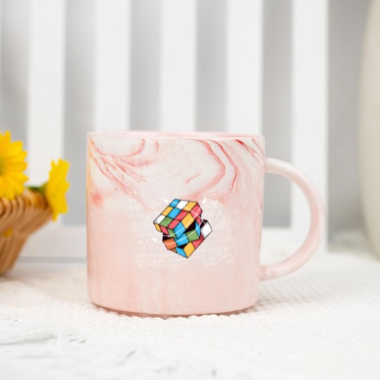 Discover Colorful Rubiks Cube Marble Mugs, Cube Game Math Marble Mugs, Rubiks Lover Marble Mugs
