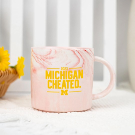 Discover Michigan Cheated College Football Fan Marble Mugs