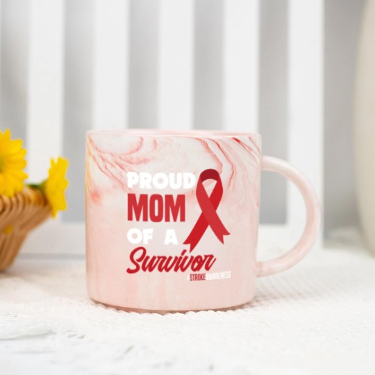 Discover Proud Mom Of A Survivor Stroke Awareness Marble Mugs