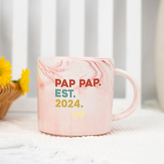 Discover Pap Pap Est 2023 Pap Pap To Be Established 2023 Marble Mugs