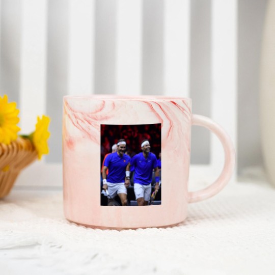 Discover Roger Federer and Rafael Nadal Marble Mugs, Roger Federer 20 Grand Slams Marble Mugs