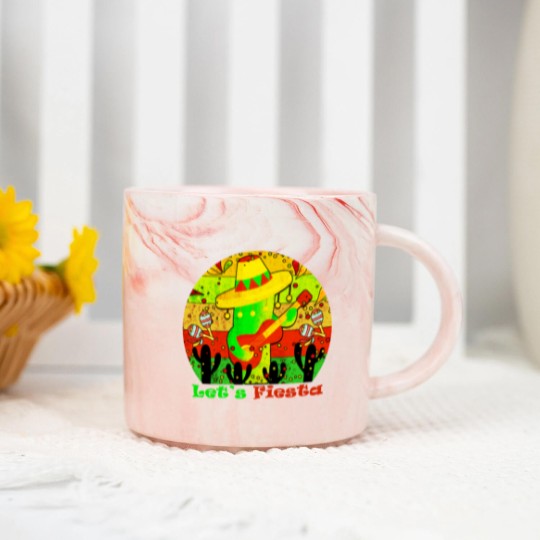 Discover Lets Fiesta Cinco De Mayo Mexican Guitar Cactus Marble Mugs