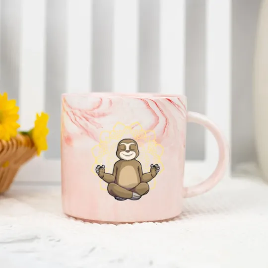 Discover Yoga Sloth My Spirit Animal Meditation Namaste Lazy Animal Marble Mugs