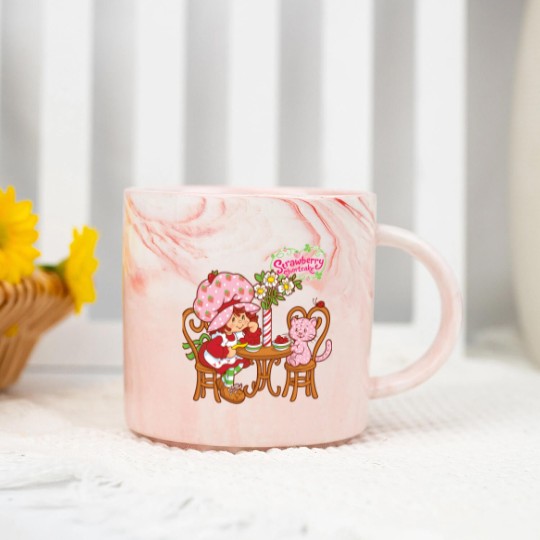 Discover Strawberry Shortcake strawberry shortcake and cat Marble Mugs
