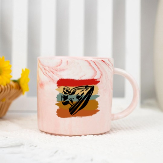 Discover Jetski Seadoo Retro Art Gift Marble Mugs