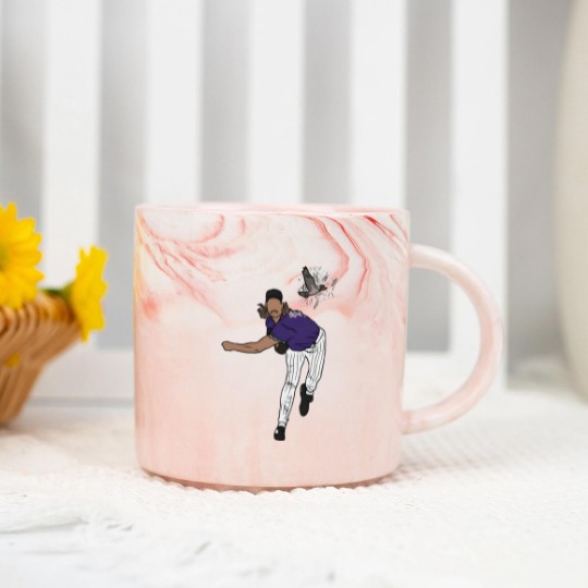 Discover Randy Johnson Hits A Bird Marble Mugs