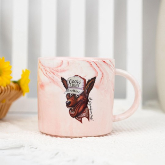 Discover Beer Wolf Oversized Marble Mugs - White