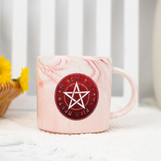 Discover wiccan pentagram Marble Mugs