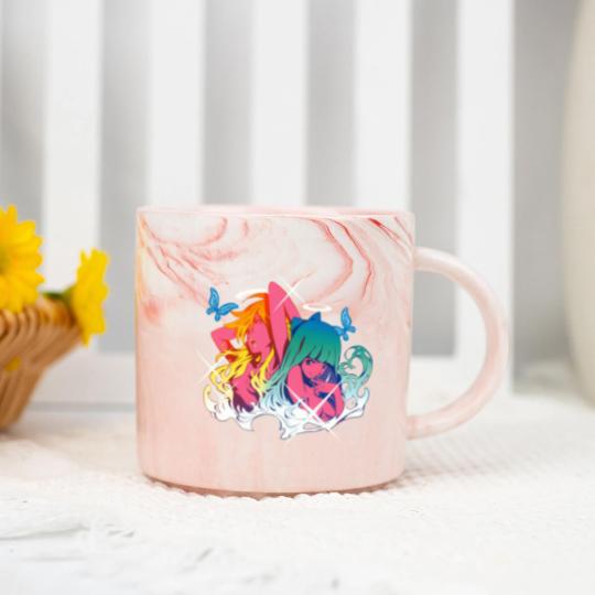 Discover Panty and Stocking V2 Marble Mugs