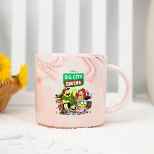 Discover Big City Greens Marble Mugs Big City Greens Family Marble Mugs Cricket Green Tilly Green Bill Green Marble Mugs