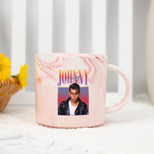 Discover Retro Johnny Depp Marble Mugs, Johnny Depp Merch Marble Mugs