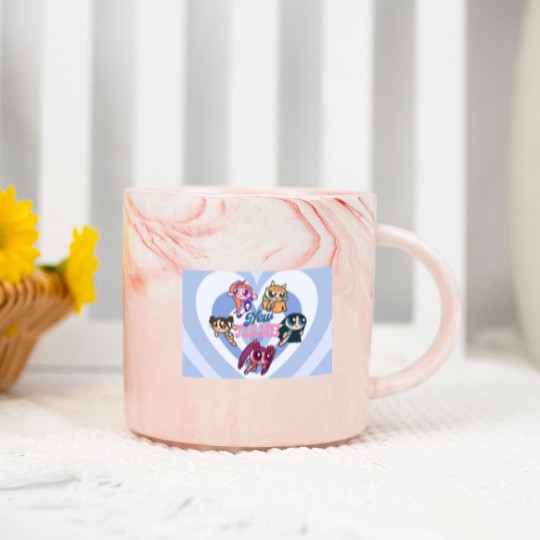 Discover NewJeans Powerpuff Girls Heart Marble Mugs