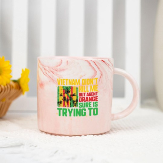 Discover Vietnam Veteran Marble Mugs, Vietnam Didn't Kill Me, Marble Mugs