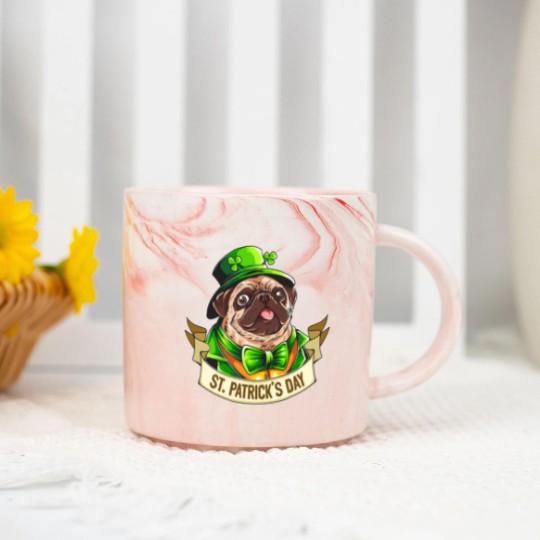 Discover St. Patrick's Day Pug Marble Mugs