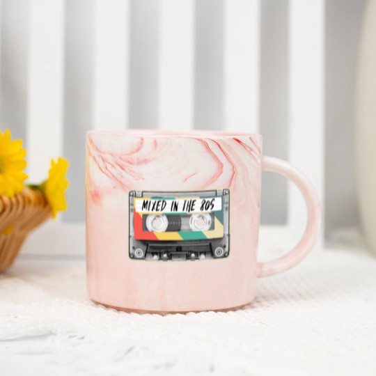 Discover Cassette Tape Mixed in the 80s Fashion Retro 1980s Marble Mugs
