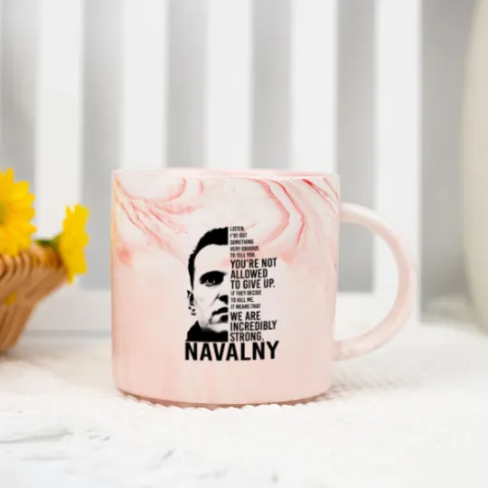 Discover Alexei Navalny Marble Mugs, RIP Alexei Navalny 1976-2024 Marble Mugs