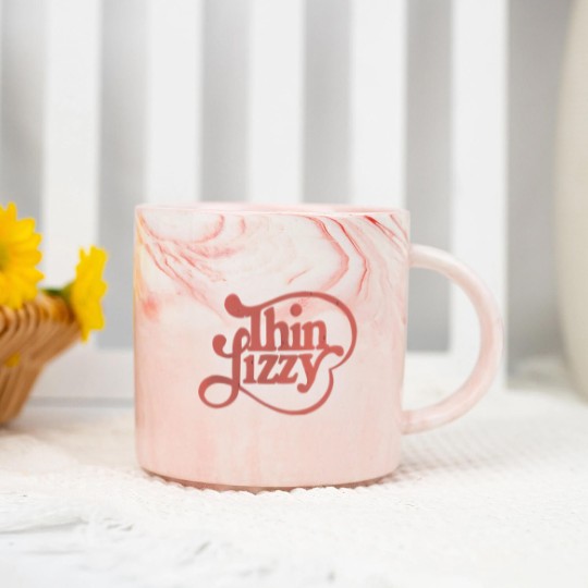Discover Thin Lizzy First Logo Marble Mugs - Vintage Style Marble Mugs - Retro 1970s Band Unisex Marble Mugs