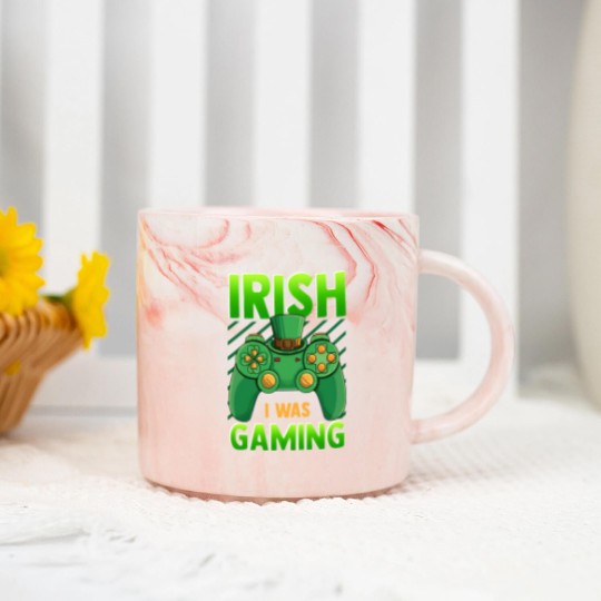 Discover Irish I Was Gaming Marble Mugs