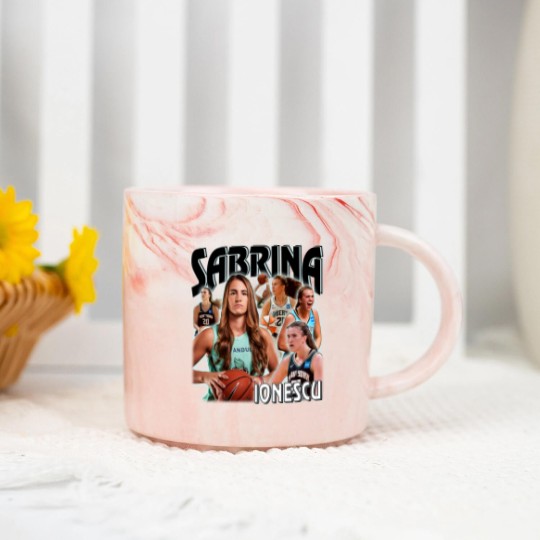 Discover Sabrina Ionescu Marble Mugs, Vintage x Bootleg Style Rap Marble Mugs Retro Marble Mugs, Christmas Gifts
