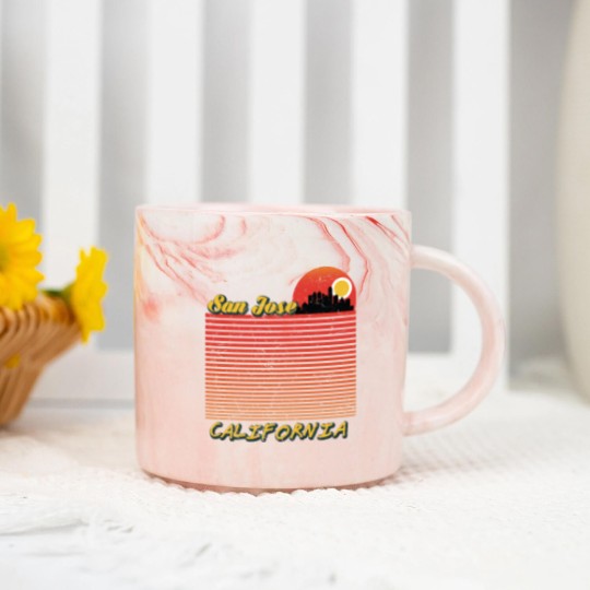 Discover Vintage San Jose City California Downtown Skyline Marble Mugs