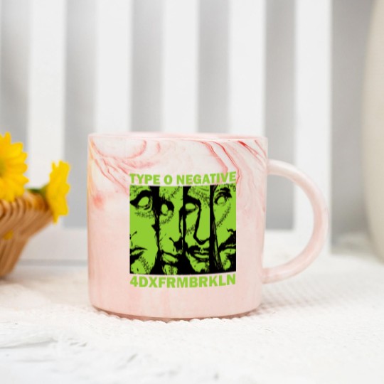 Discover Type O Negative World Coming Down Album Cover Marble Mugs, Hard Rock Music Marble Mugs