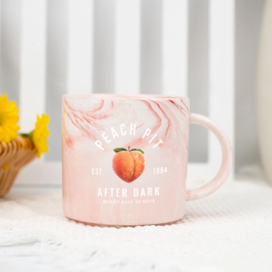 Discover Peach P After Dark - modern vintage logo - Peach P - Marble Mugs