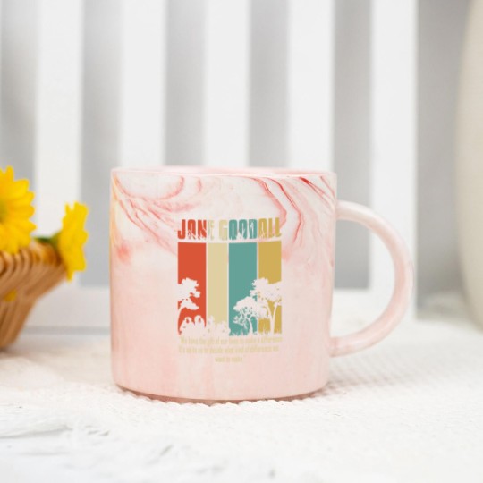 Discover Cotton Navy Jane Goodall Difference Crew Neck Tops Fashion Tees Marble Mugs