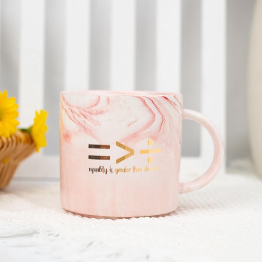 Discover equality is greater than division black history month math t Marble Mugs