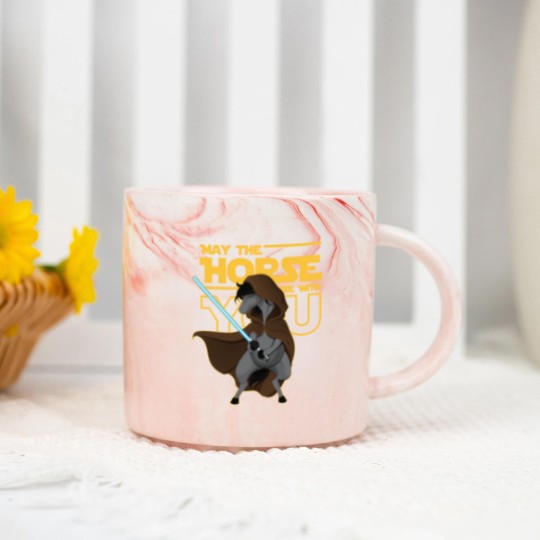 Discover May The Horse Be With You Funny Parody Marble Mugs