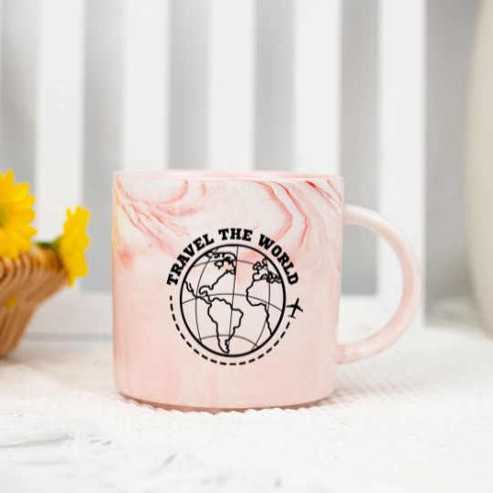 Discover World Travel Travel Marble Mugs