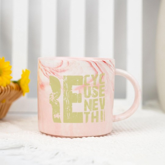 Discover Recycle Reuse Renew Rethink Earth Day Environmental Activism Marble Mugs