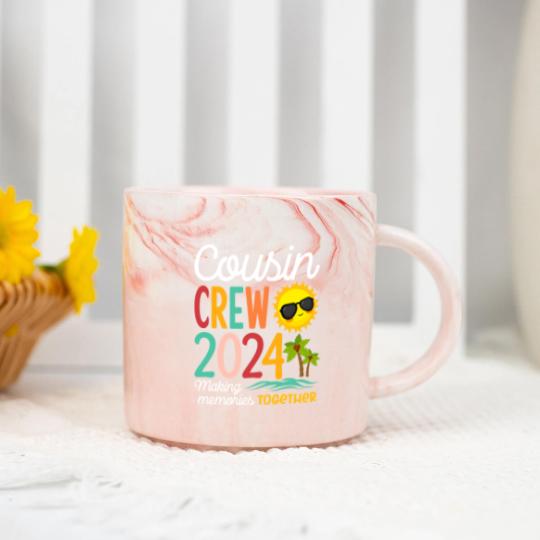 Discover Cousin Crew 2023 Summer Vacation Beach Family Trip Matching Marble Mugs