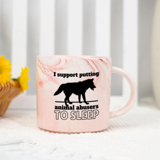 Discover I support puttin animal abusers to SLEEP Marble Mugs