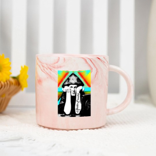 Discover Aleister Crowley Psychedelic Art Print Design - Aleister Crowley - Marble Mugs