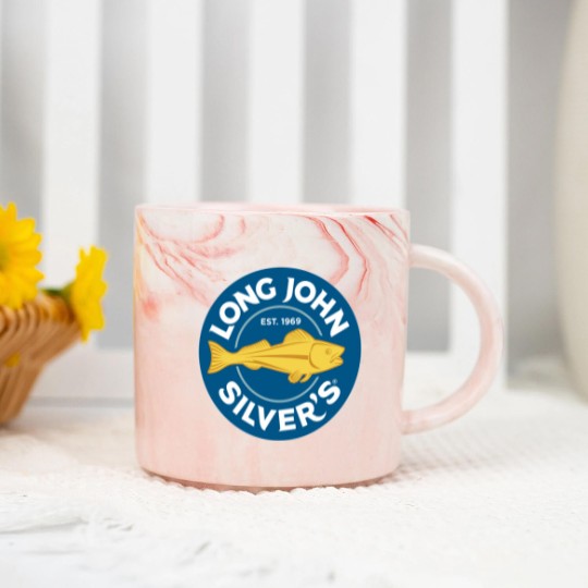 Discover Long John Silvers Restaurant Logo Marble Mugs