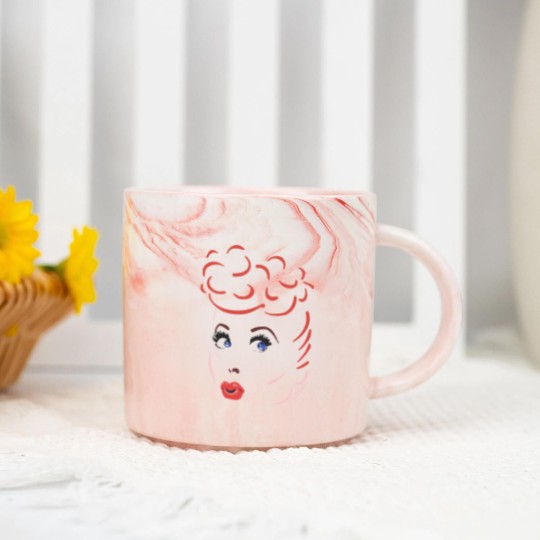 Discover I Love Lucy Silhouette White Marble Mugs